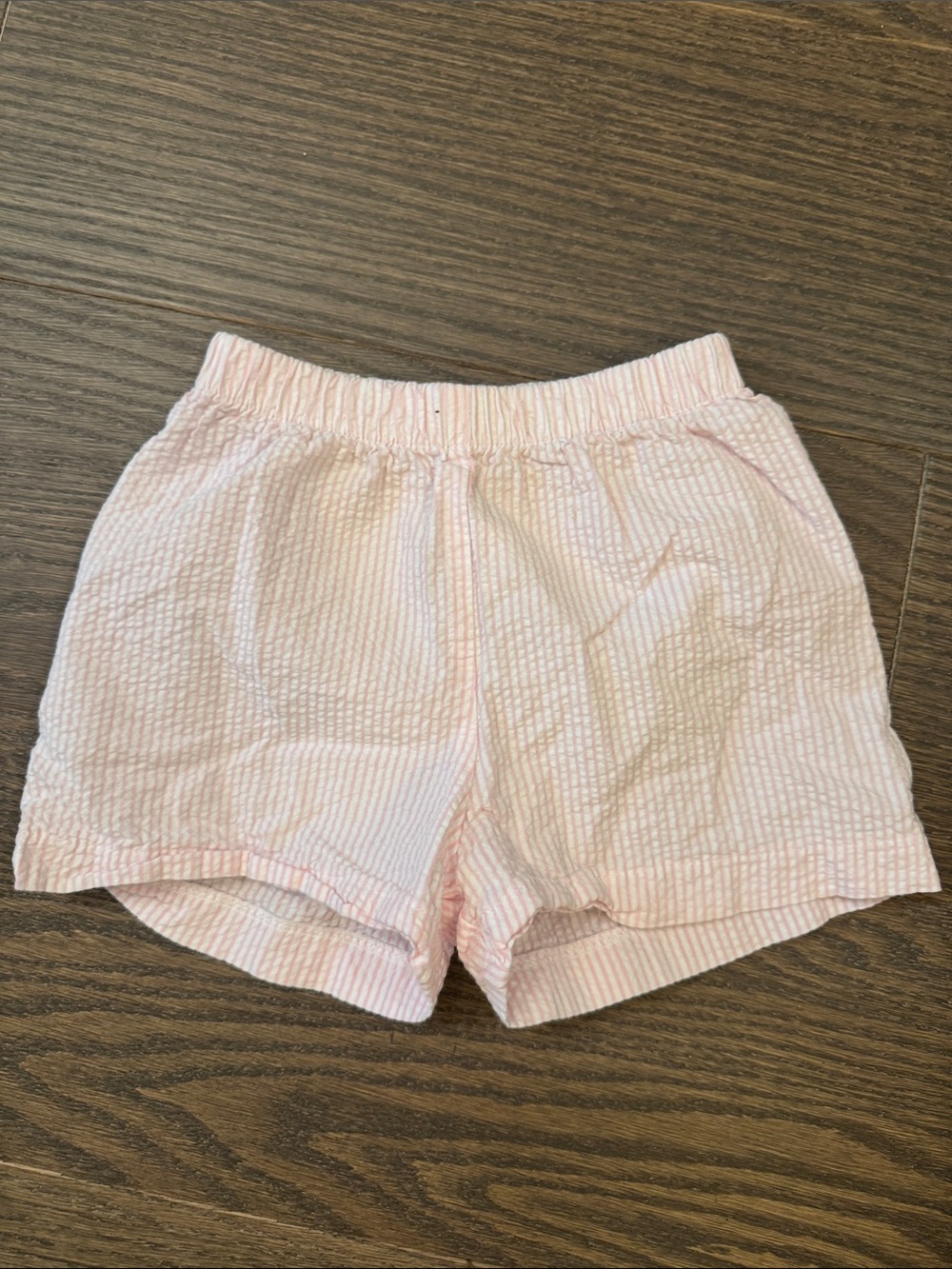 Girls' Pink Seersucker Elastic-Waist Shorts